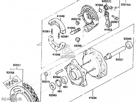REAR HUB - KX80-E2 1984 USA CANADA UK AL