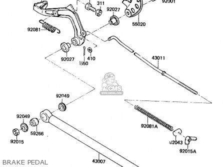 BRAKE PEDAL - KX80-E2 1984 USA CANADA UK AL