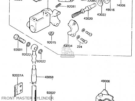FRONT MASTER CYLINDER - KX80-E2 1984 USA CANADA UK AL