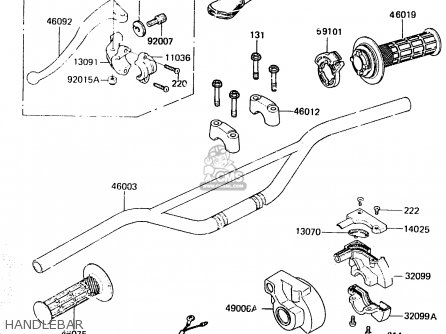 HANDLEBAR - KX80-E2 1984 USA CANADA UK AL