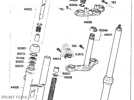 FRONT FORK - KX80-E2 1984 USA CANADA UK AL