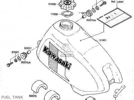 FUEL TANK - KX80-E2 1984 USA CANADA UK AL