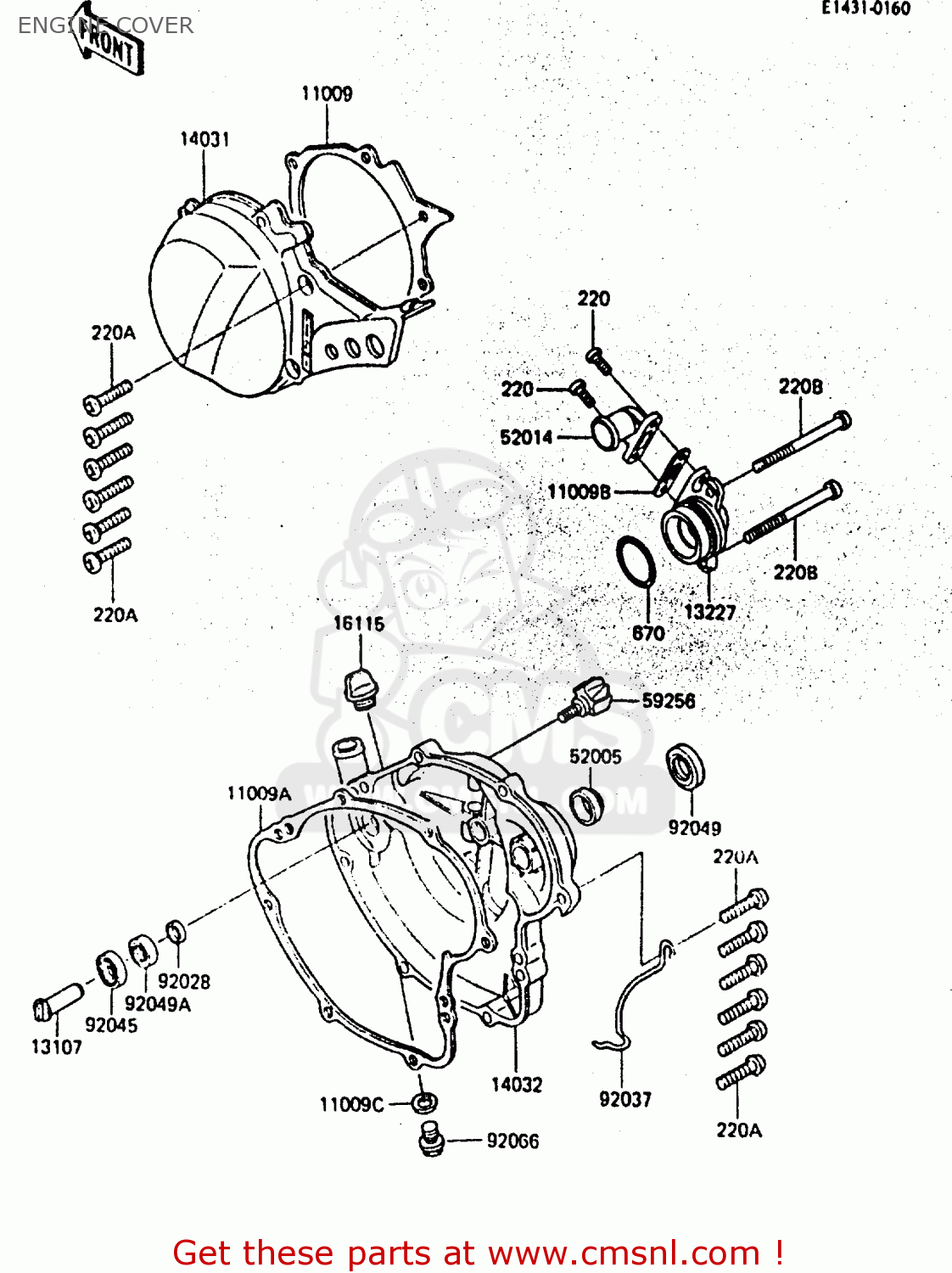 Kawasaki KX80E3 1985 UNITED KINGDOM AL ENGINE COVER buy original