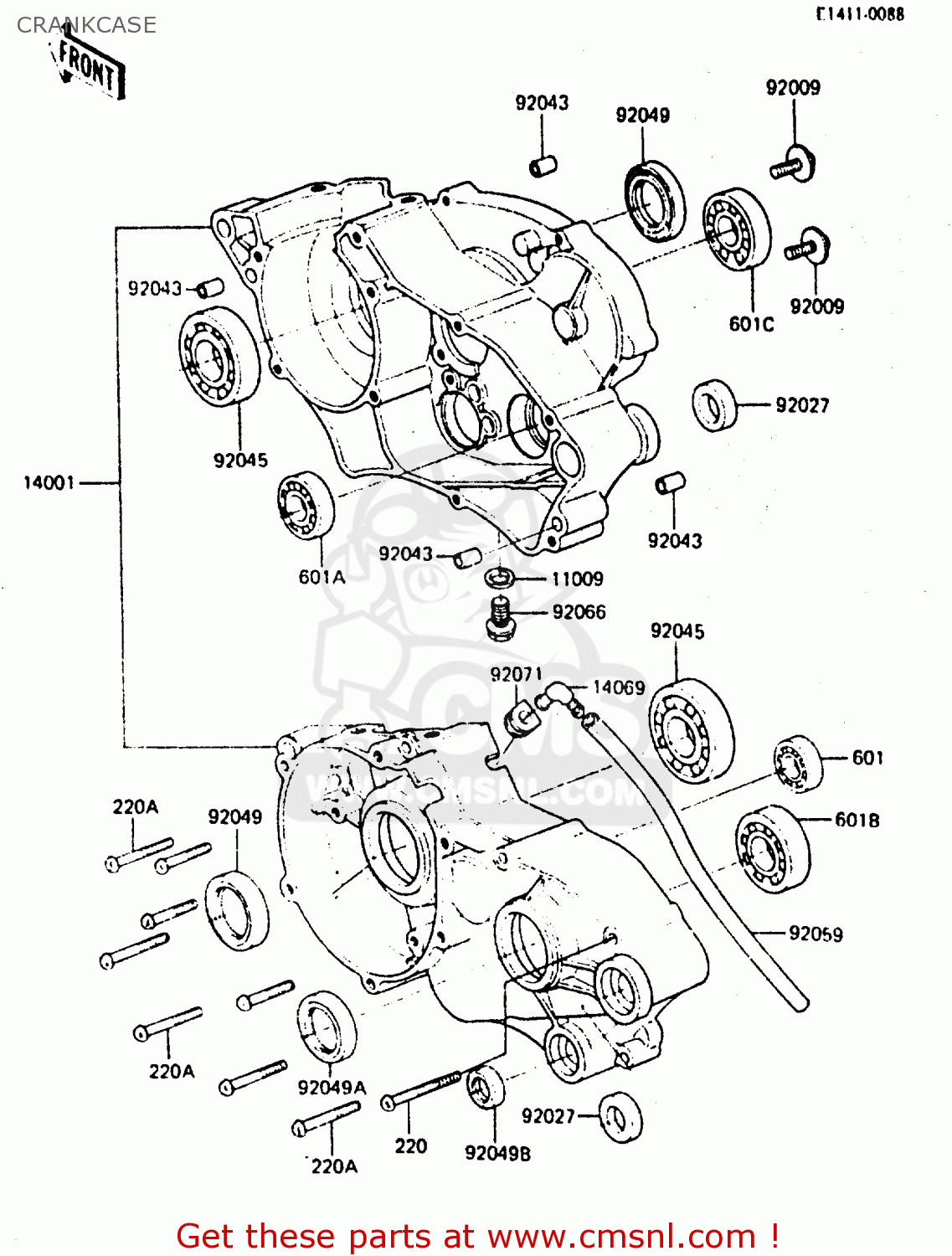 CRANKCASE KX80-E3 1985 UNITED KINGDOM AL