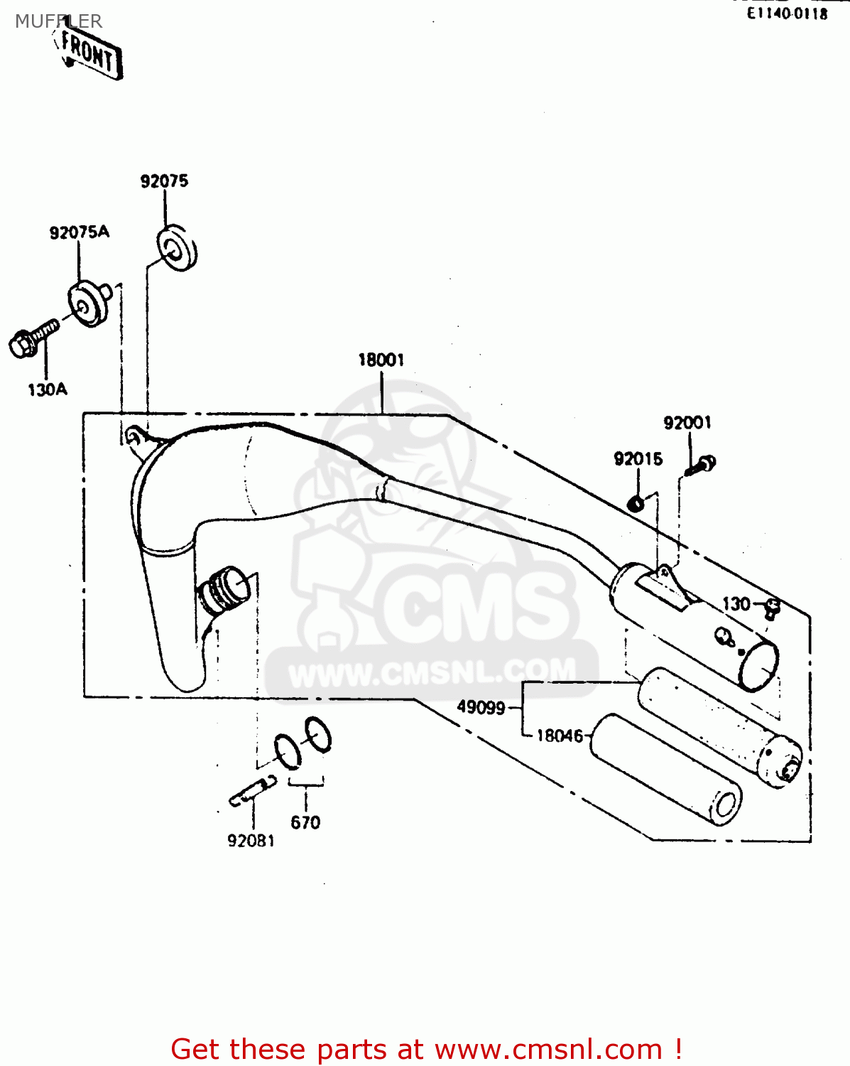 MUFFLER KX80-E3 1985 UNITED KINGDOM AL