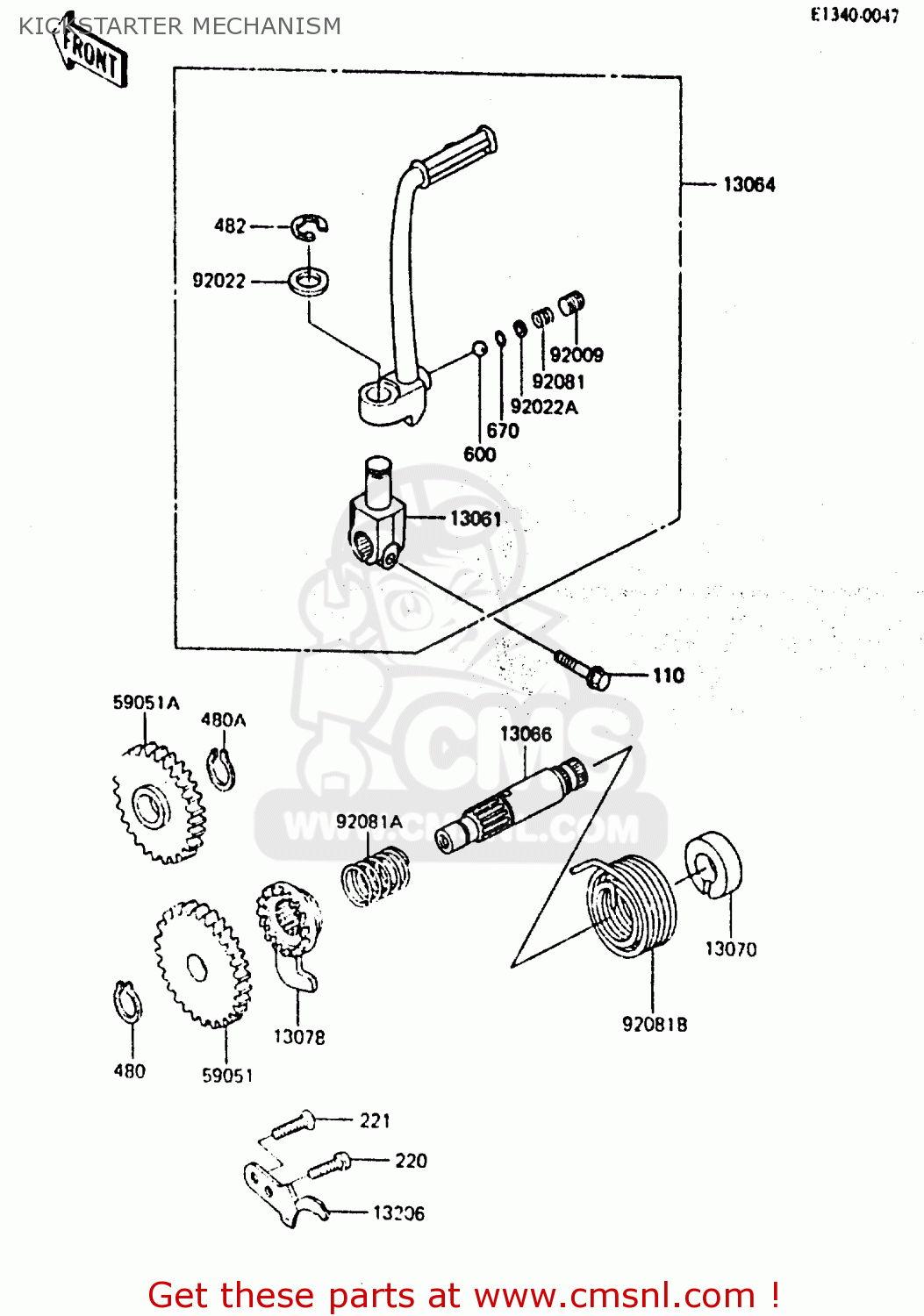 KICKSTARTER MECHANISM KX80-E3 1985 UNITED KINGDOM AL