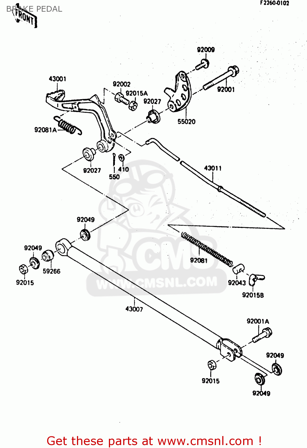 BRAKE PEDAL KX80-E3 1985 UNITED KINGDOM AL