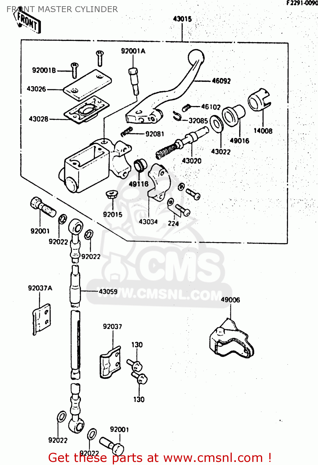 FRONT MASTER CYLINDER KX80-E3 1985 UNITED KINGDOM AL