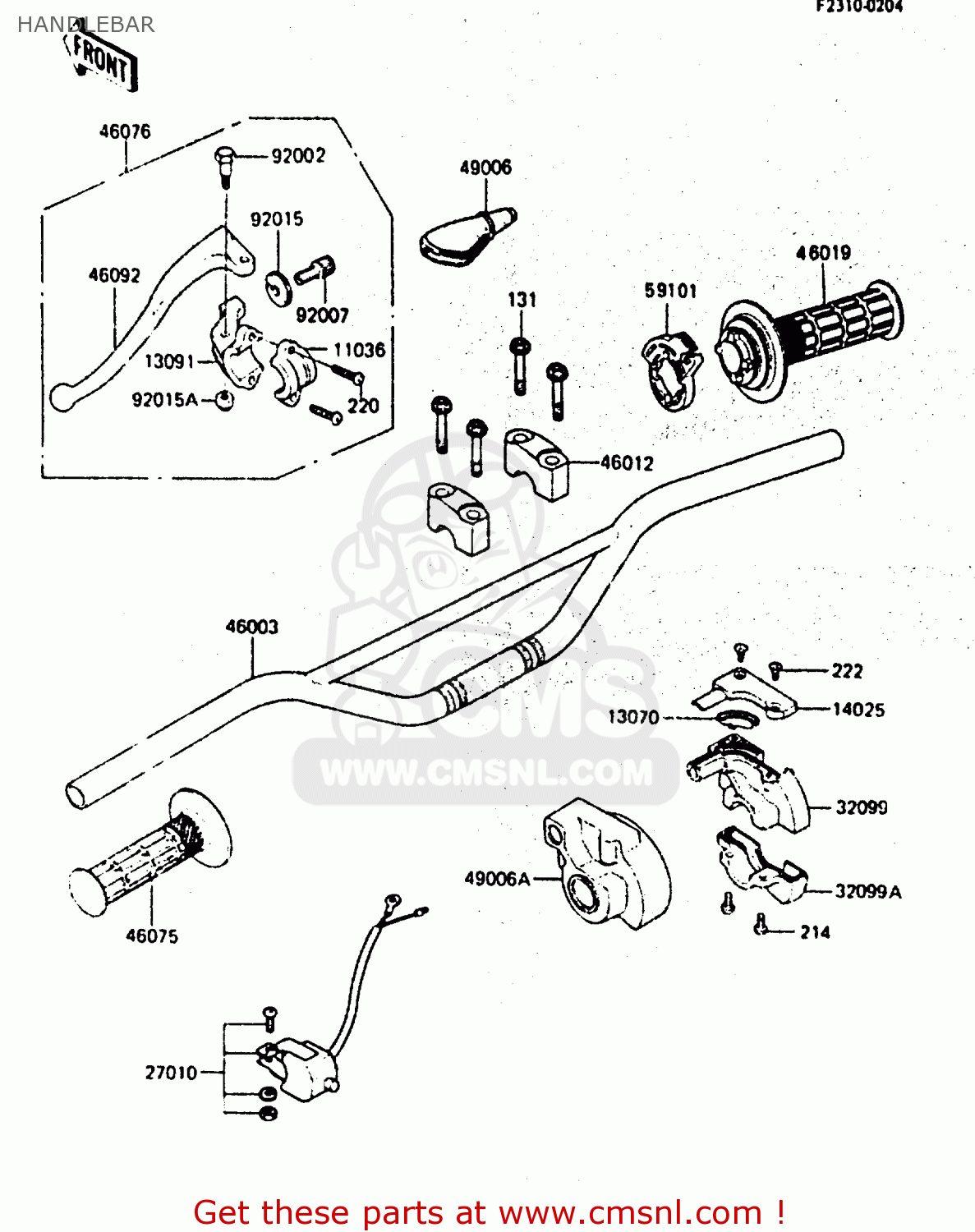 HANDLEBAR KX80-E3 1985 UNITED KINGDOM AL