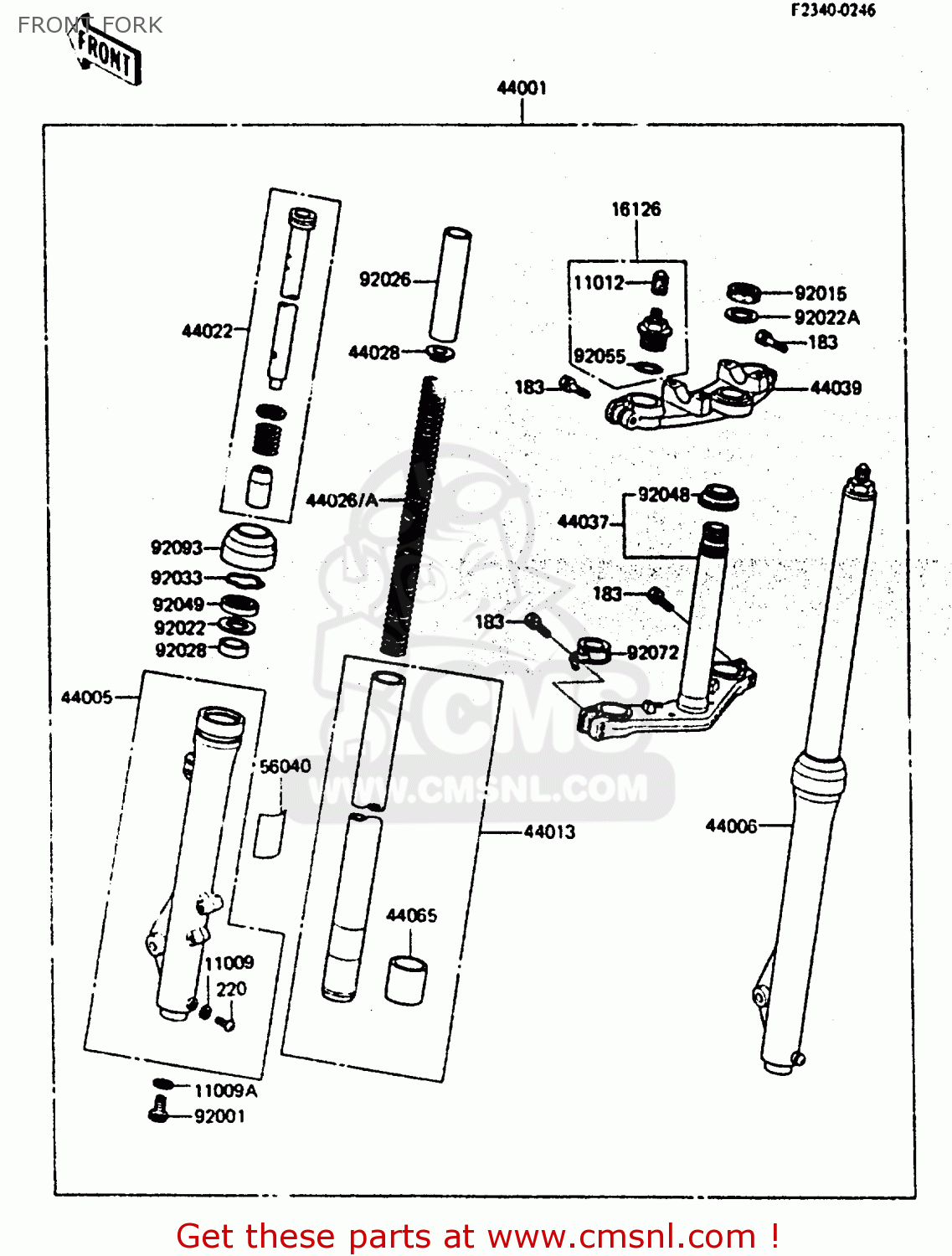 FRONT FORK KX80-E3 1985 UNITED KINGDOM AL