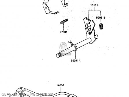 GEAR CHANGE MECHANISM - KX80-E3 1985 UNITED KINGDOM AL