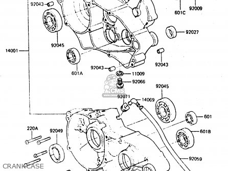 CRANKCASE - KX80-E3 1985 UNITED KINGDOM AL