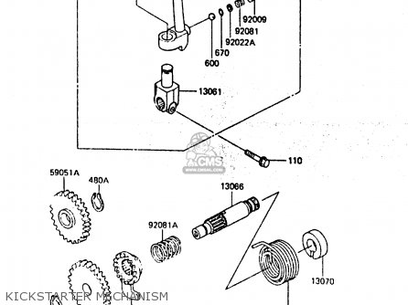 KICKSTARTER MECHANISM - KX80-E3 1985 UNITED KINGDOM AL