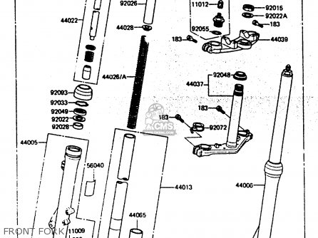 FRONT FORK - KX80-E3 1985 UNITED KINGDOM AL