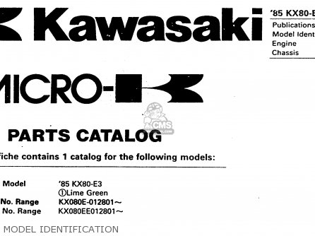 MODEL IDENTIFICATION - KX80-E3 1985 UNITED KINGDOM AL