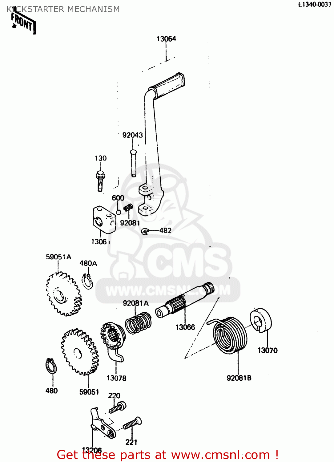KICKSTARTER MECHANISM KX80-F2 1984