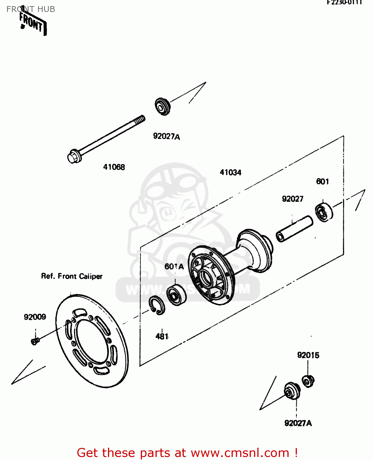 FRONT HUB KX80-F2 1984