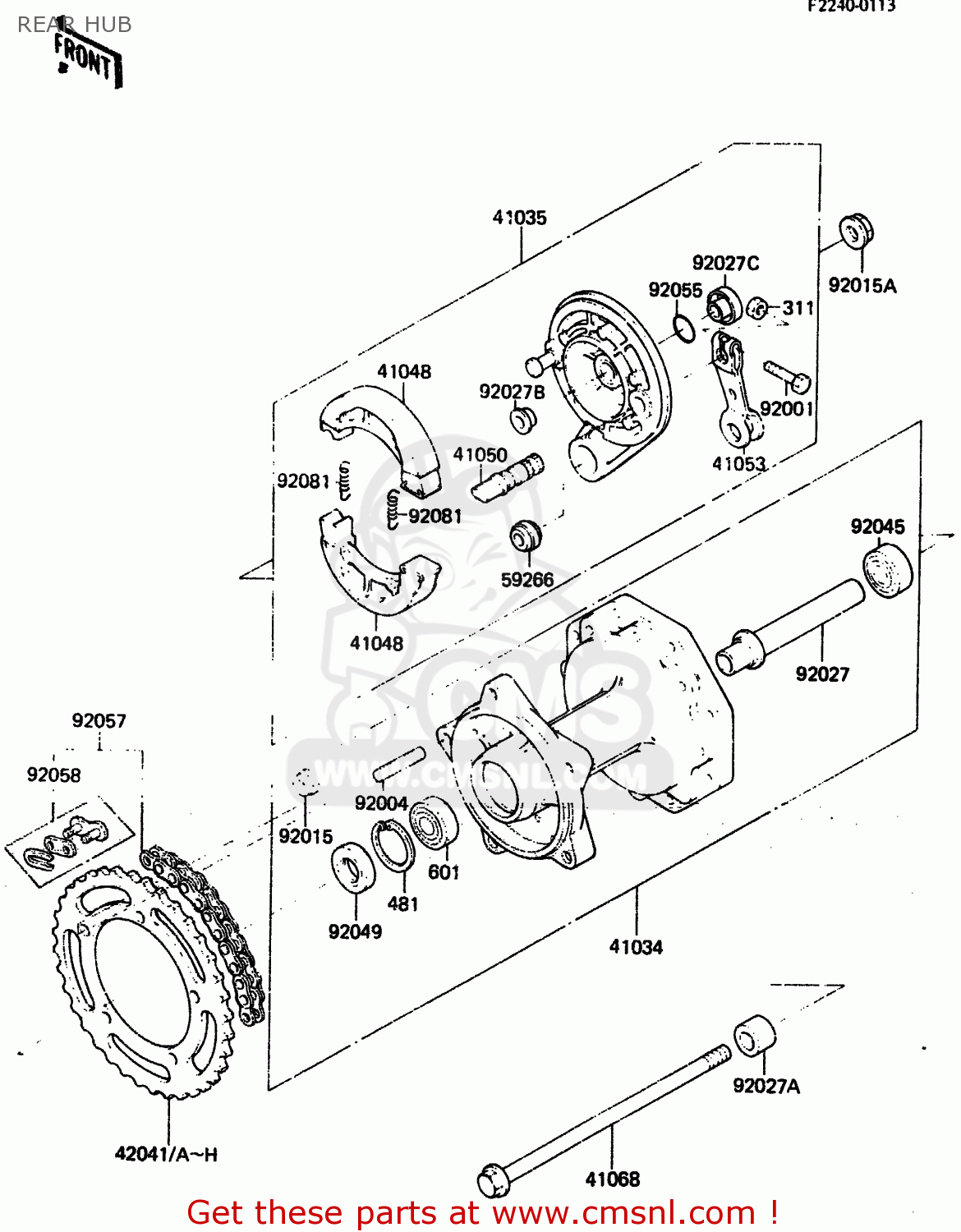 REAR HUB KX80-F2 1984
