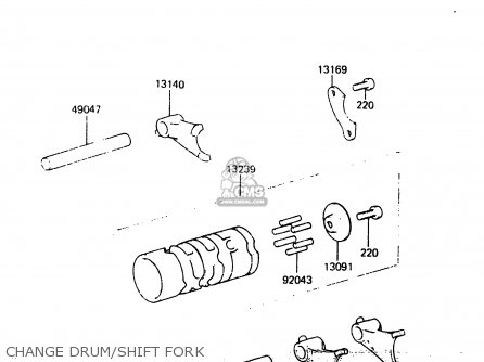 CHANGE DRUM/SHIFT FORK - KX80-F2 1984