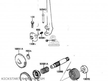 KICKSTARTER MECHANISM - KX80-F2 1984