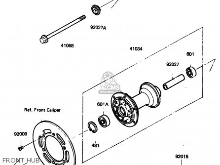 FRONT HUB - KX80-F2 1984