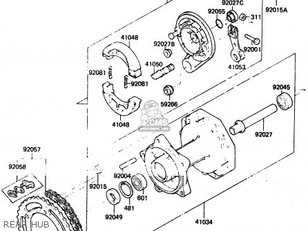 REAR HUB - KX80-F2 1984