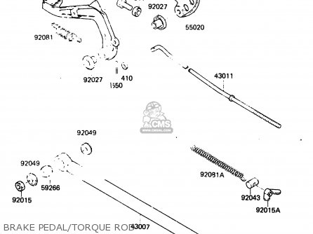 BRAKE PEDAL/TORQUE ROD - KX80-F2 1984