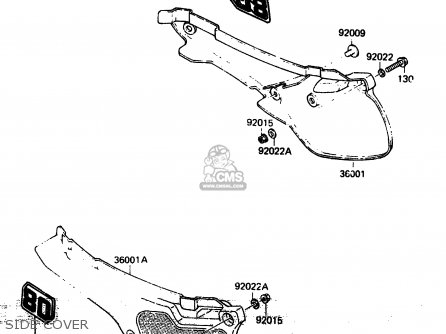 SIDE COVER - KX80-F2 1984