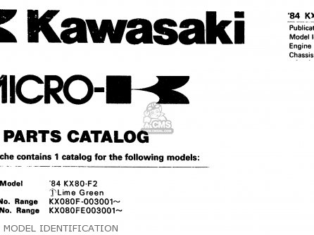 MODEL IDENTIFICATION - KX80-F2 1984