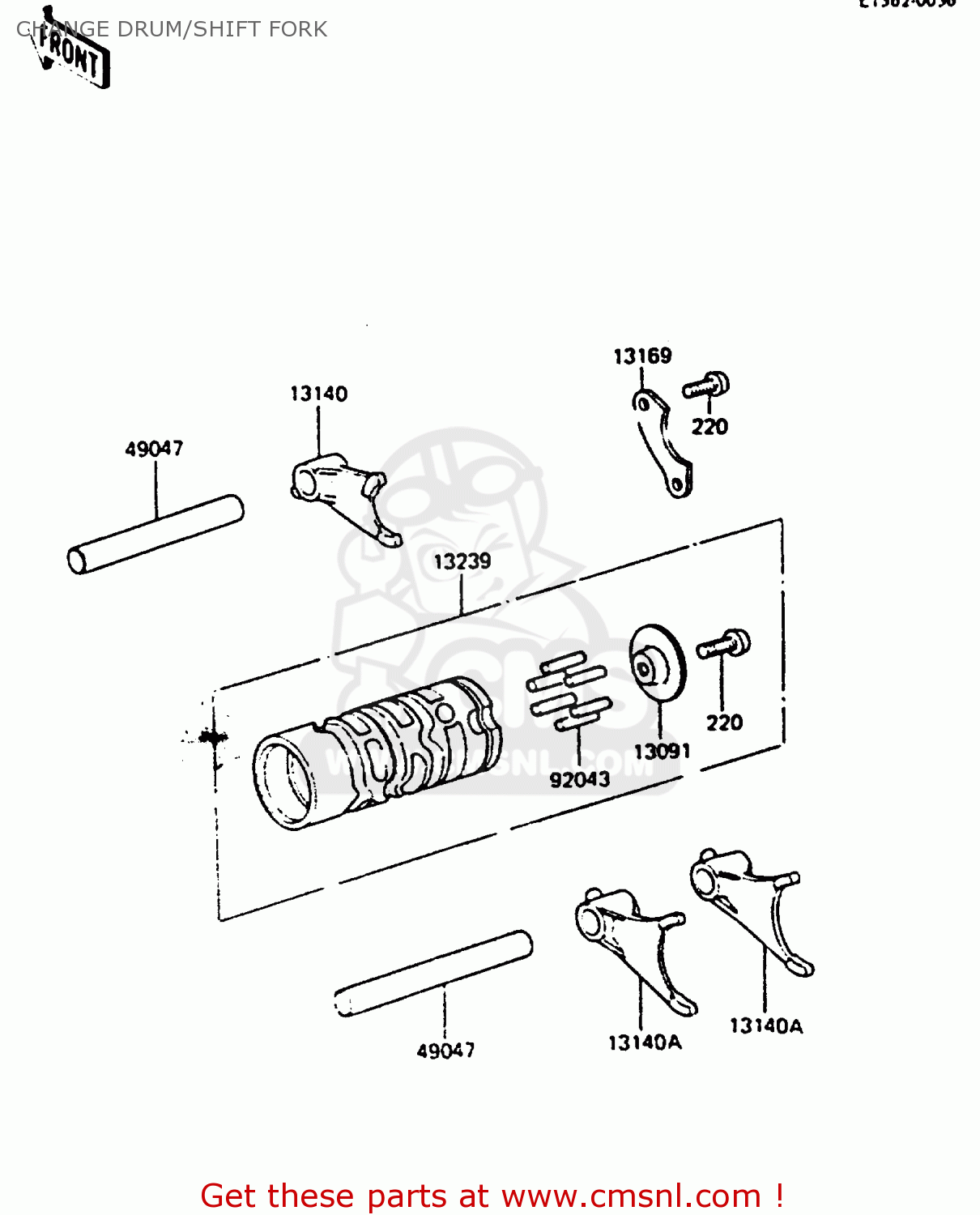 CHANGE DRUM/SHIFT FORK KX80-F3 1985