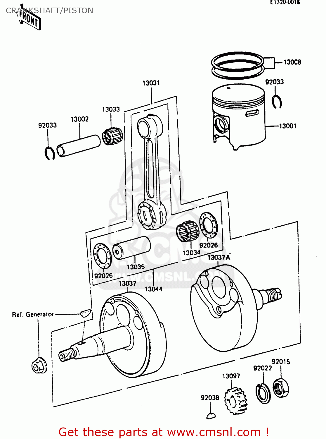 CRANKSHAFT/PISTON KX80-F3 1985