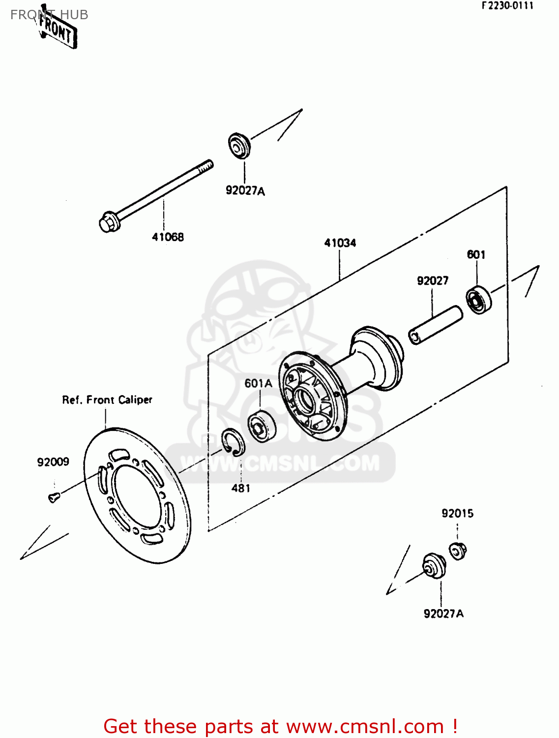 FRONT HUB KX80-F3 1985