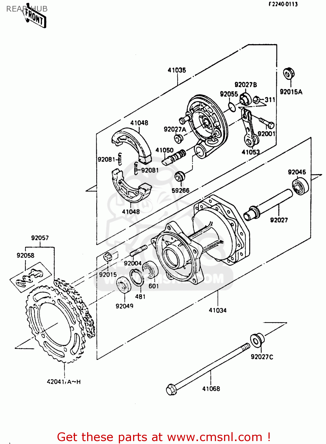 REAR HUB KX80-F3 1985