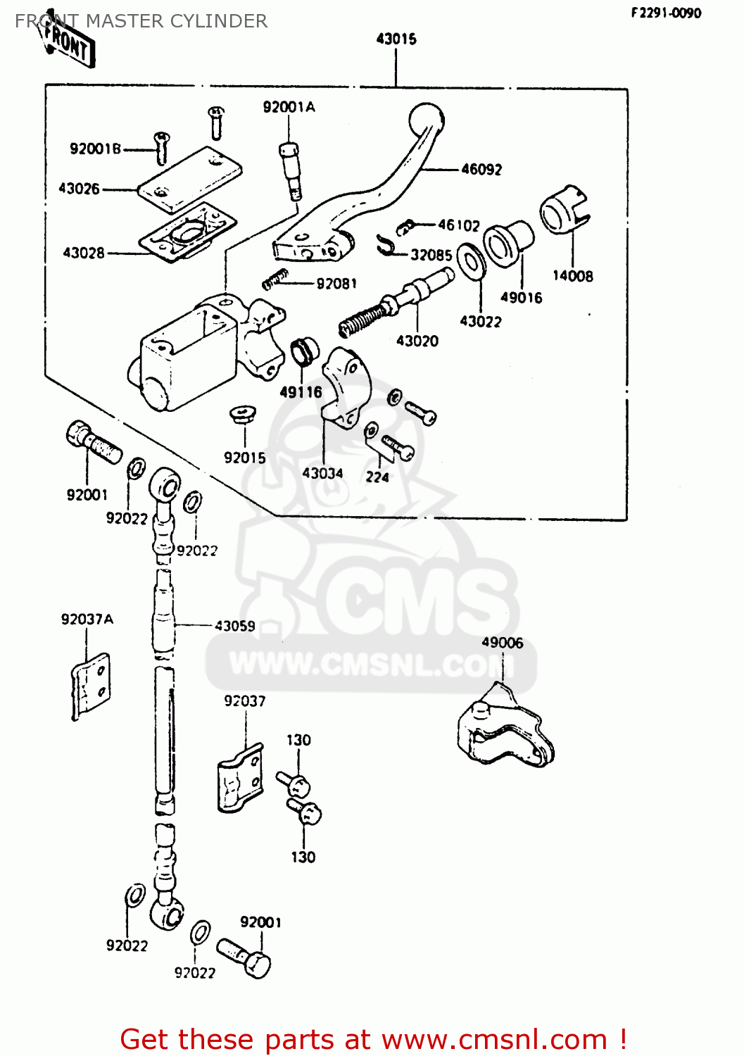 FRONT MASTER CYLINDER KX80-F3 1985