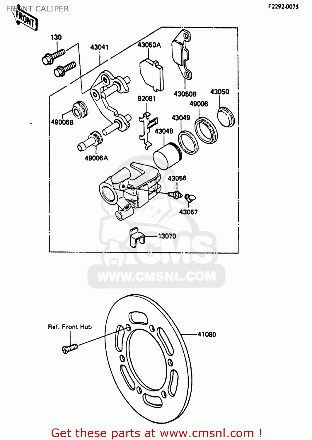 FRONT CALIPER KX80-F3 1985
