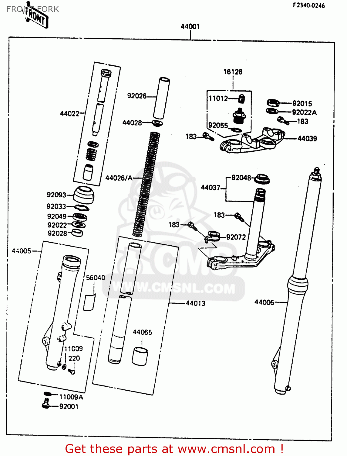 FRONT FORK KX80-F3 1985