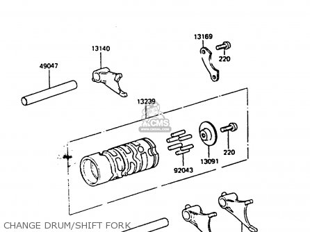 CHANGE DRUM/SHIFT FORK - KX80-F3 1985