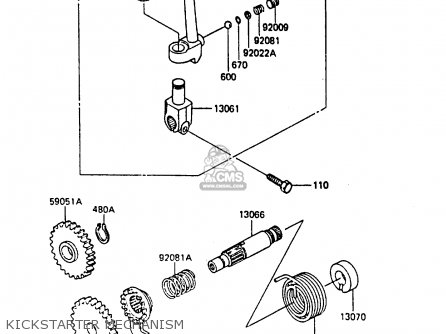 KICKSTARTER MECHANISM - KX80-F3 1985