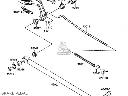 BRAKE PEDAL - KX80-F3 1985