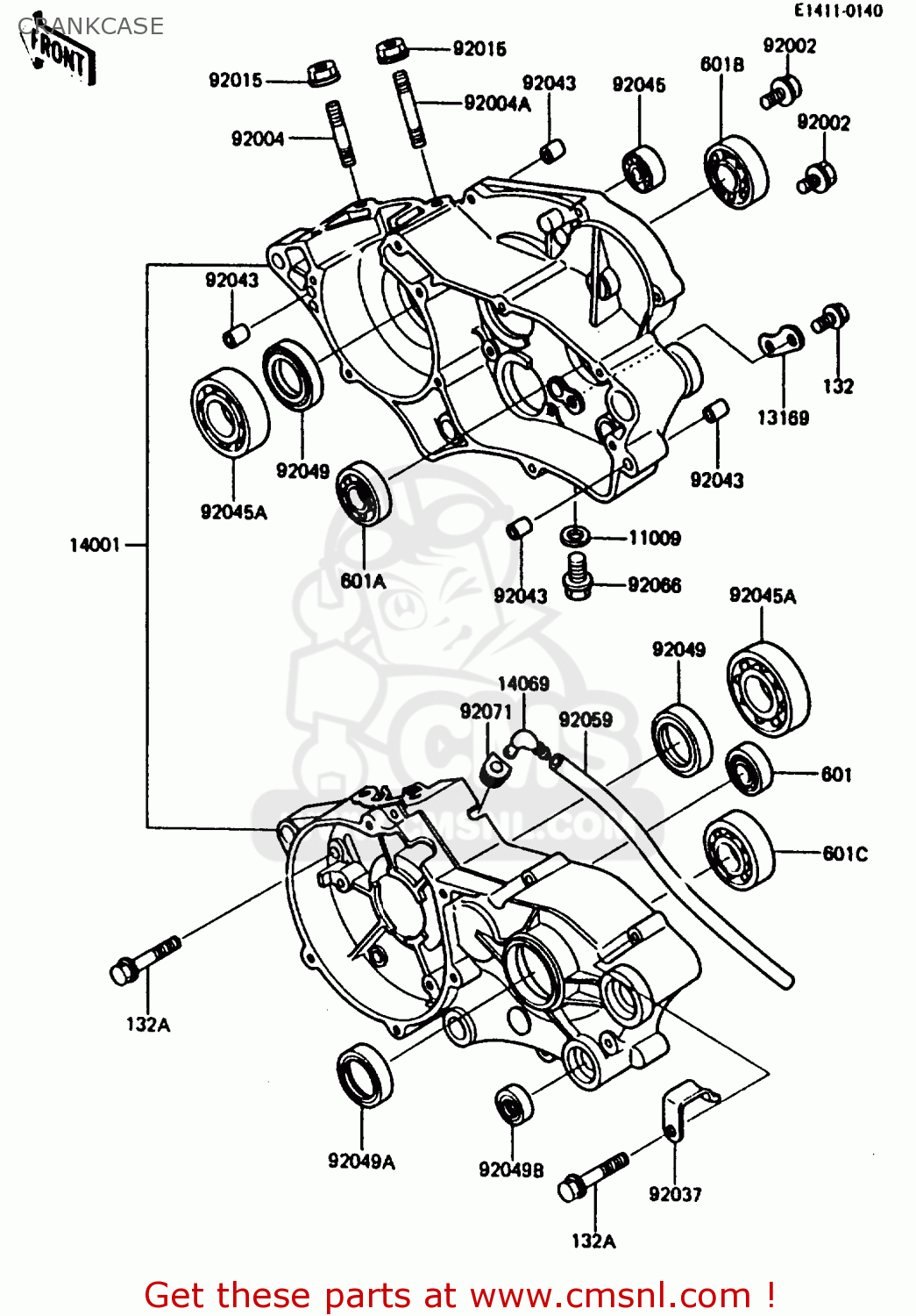 CRANKCASE KX80-G1 1986 AL UR