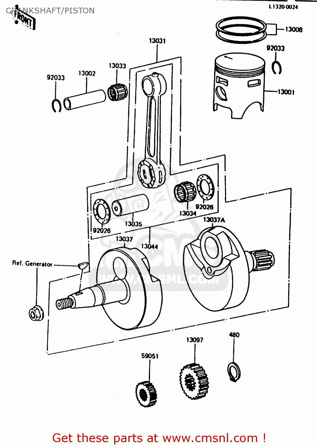 CRANKSHAFT/PISTON KX80-G1 1986 AL UR