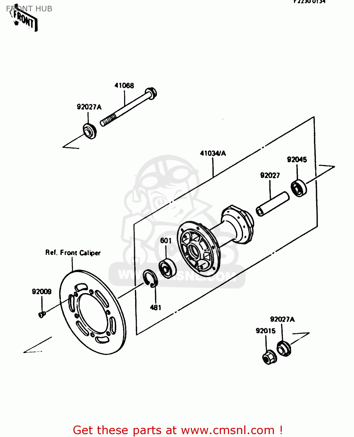FRONT HUB KX80-G1 1986 AL UR