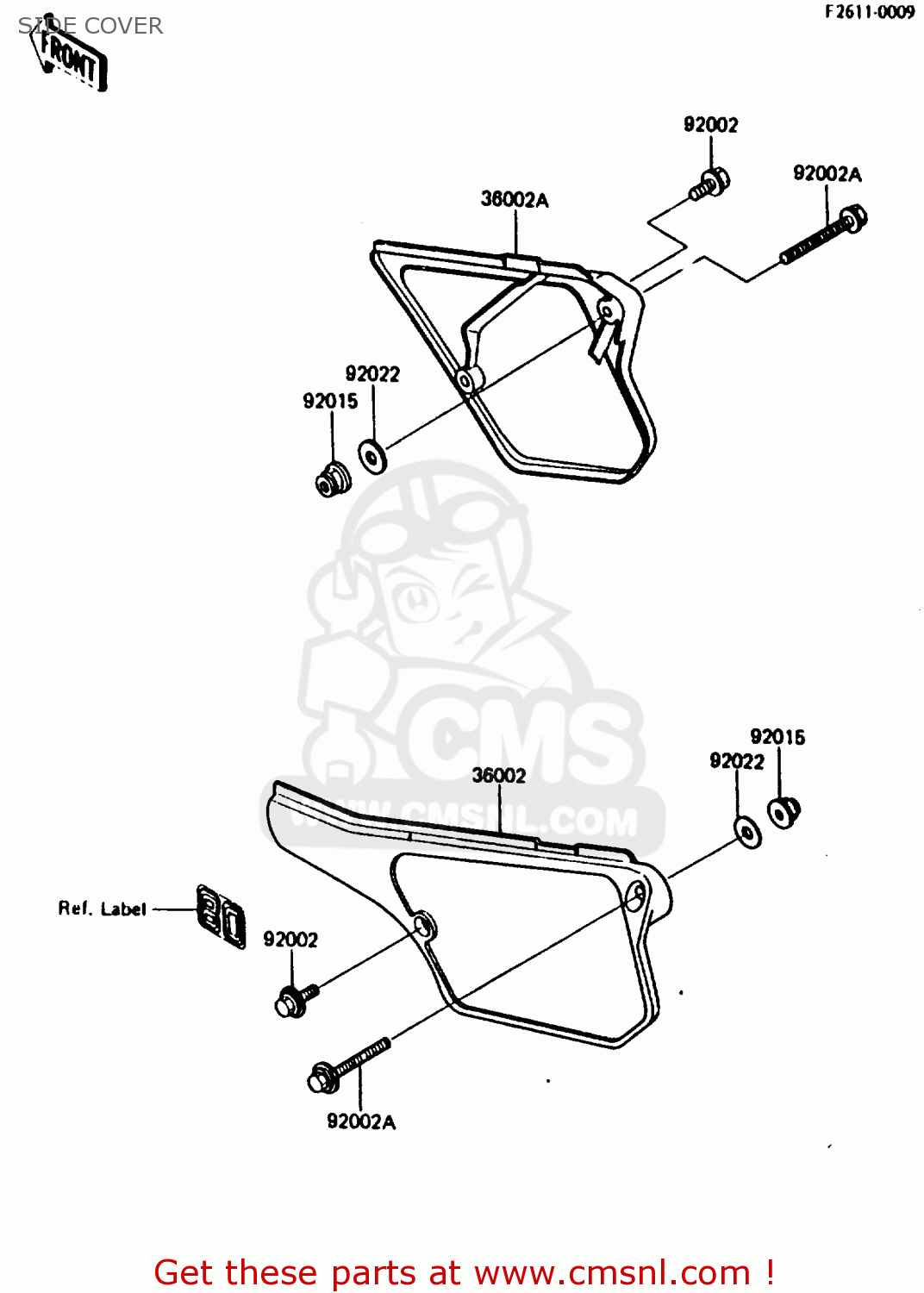 SIDE COVER KX80-G1 1986 AL UR