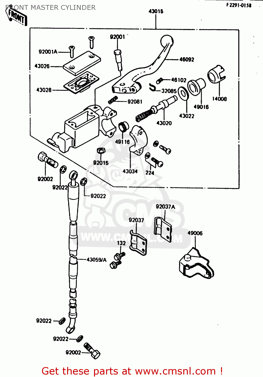 FRONT MASTER CYLINDER KX80-G1 1986 AL UR