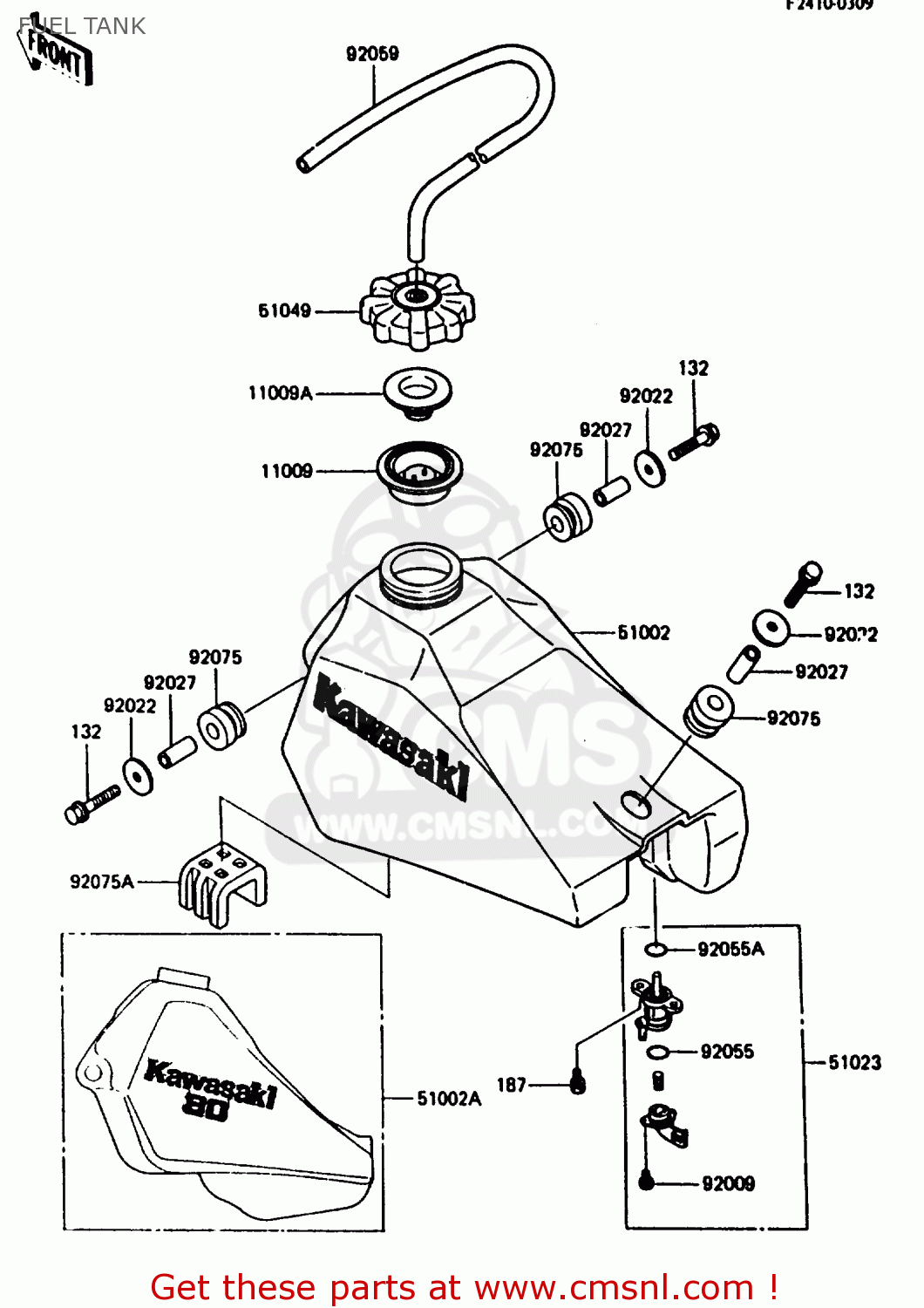 FUEL TANK KX80-G1 1986 AL UR