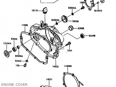 ENGINE COVER - KX80-G1 1986 AL UR