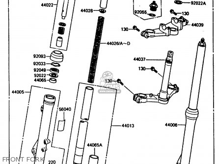 FRONT FORK - KX80-G1 1986 AL UR