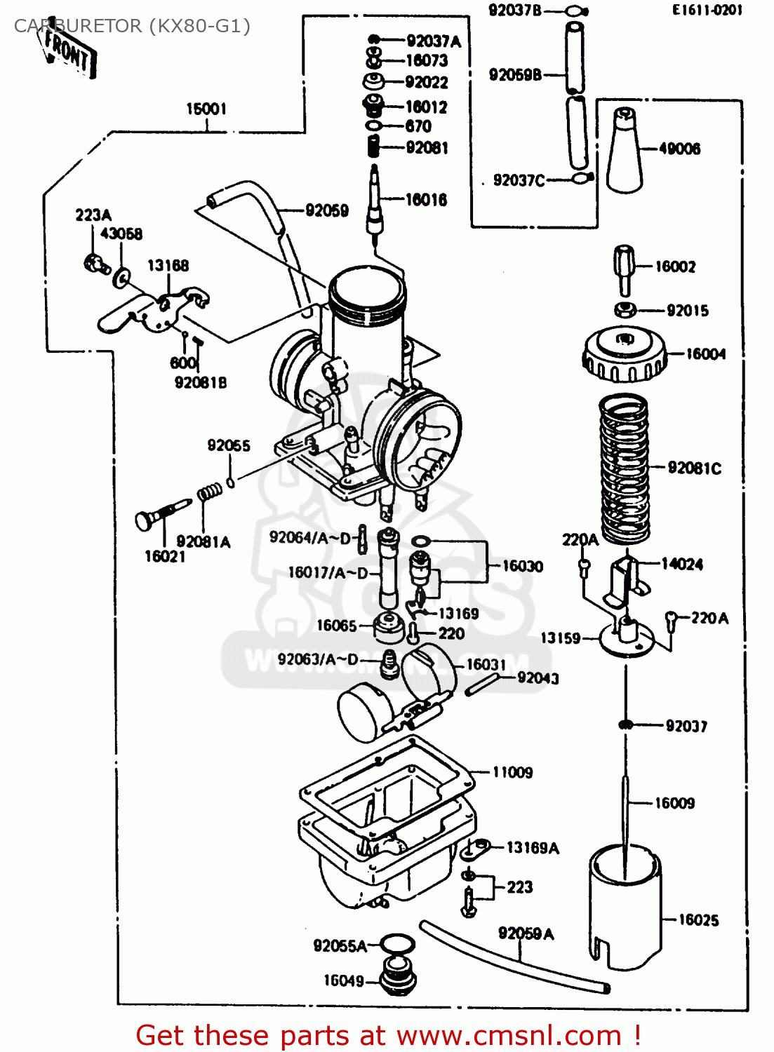 CARBURETOR (KX80-G1) KX80-G2 1987 AL UR