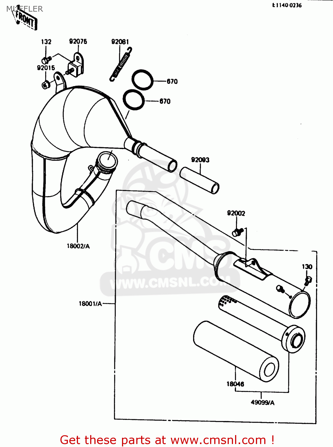 MUFFLER KX80-G2 1987 AL UR