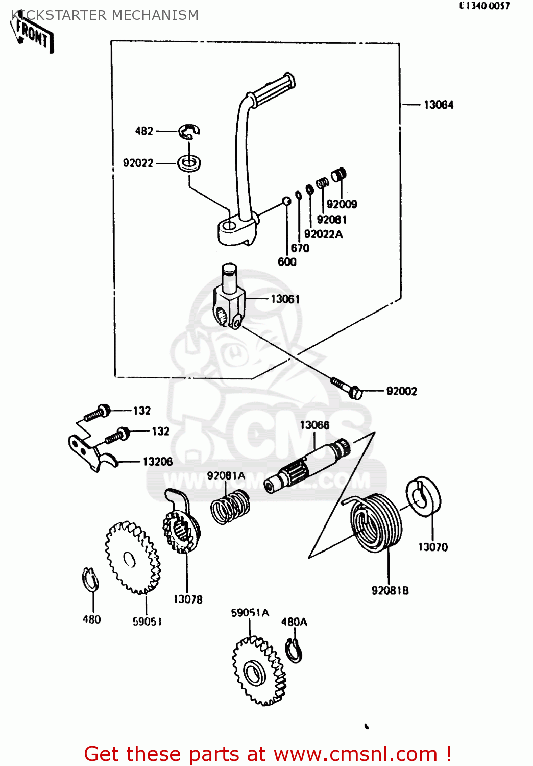 KICKSTARTER MECHANISM KX80-G2 1987 AL UR